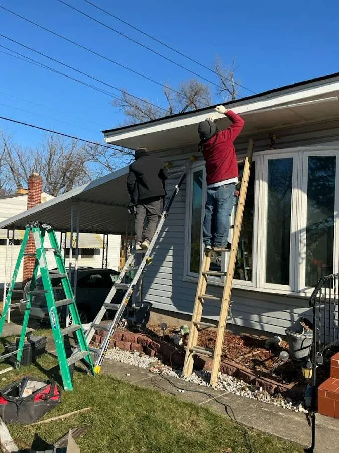 Restoration crew performing exterior repair in Celina